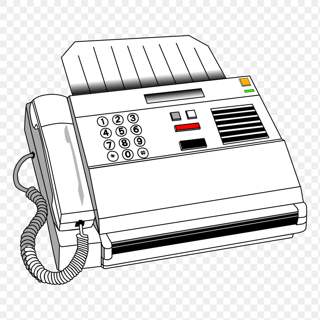 Fax telephone machine png illustration